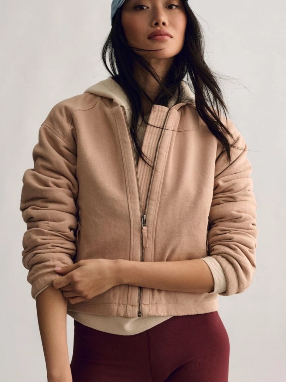 Anthropologie Pilcro Knit Bomber Jacket Top Zip-Up Long Sleeve Solid XS 271867